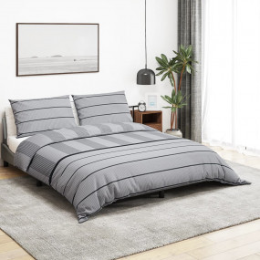 Duvet Cover Set Set of 2 Grey 100% Cotton 102.4 x 86.6 ...
