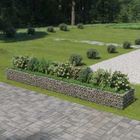 Gabion Raised Bed Silver Galvanized Steel Large