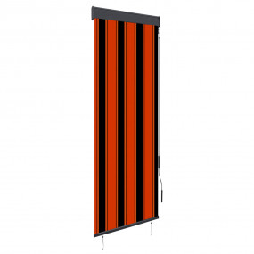 Outdoor Roller Blind Orange and Brown Polyester, Alumin...