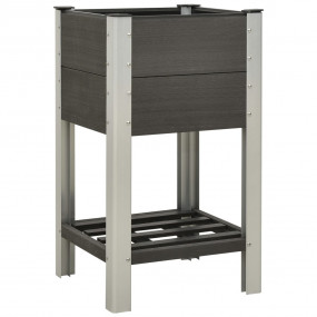 Raised Bed Grey Wood-plastic composite, Steel, Aluminum
