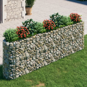 Gabion Raised Bed Silver Galvanized Iron Large Durable