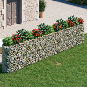 Gabion Raised Bed Silver Galvanized Iron Large Durable