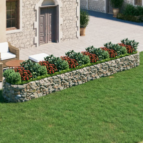 Gabion Raised Bed Silver Galvanized Iron Large Durable