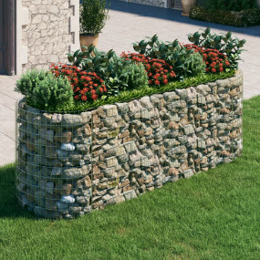 Gabion Raised Bed Silver Galvanized Iron Large Durable