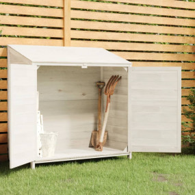 Garden Shed White Solid fir wood Small Garden Shed Rect...