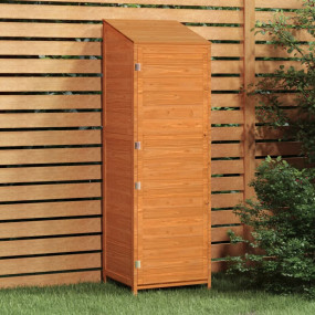 Garden Shed Brown Solid Fir Wood Medium Garden Shed Rec...