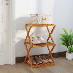 Folding Shelf Brown Solid acacia wood Medium Foldable