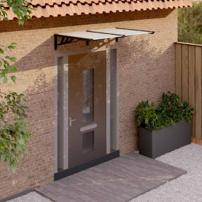 Door Canopy Black and Transparent Polycarbonate, ABS, A...