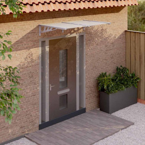 Door Canopy Grey and Transparent Polycarbonate, ABS, Al...