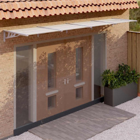 Door Canopy Grey and Transparent Polycarbonate, ABS, Al...