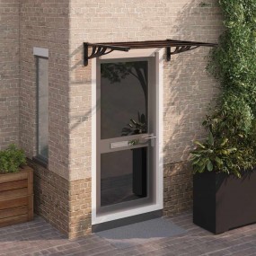 Door Canopy Black Polycarbonate Medium Durable Door Can...
