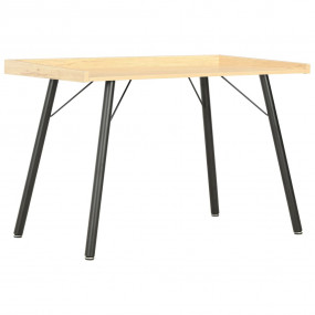 Desk Black and Oak Engineered Wood and Powder-Coated St...