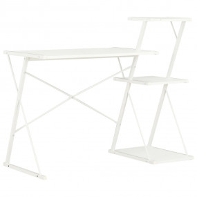 Desk White Engineered wood with PVC coating, Powder-Coa...