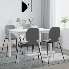 Dining Table White Solid rubber wood frame, MDF top Med...