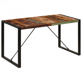 Dining Table Multicolor Solid reclaimed wood and powder...