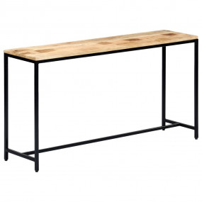 Console Table Brown, Black Solid rough mango wood, Powd...