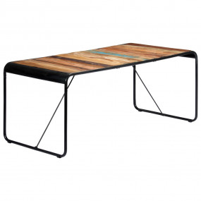 Dining Table Multicolor Solid Reclaimed Wood Medium-Lar...