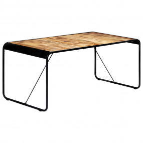 Dining Table Brown Solid rough mango wood Large Industr...