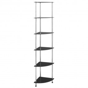 Shelf Black Tempered Glass Medium Shelf Square Contempo...