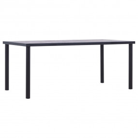 Dining Table Black and Concrete Grey MDF, Powder-Coated...