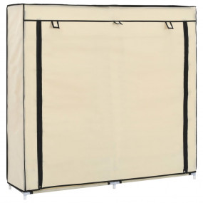 Shoe Cabinet Cream Non-woven fabric, Iron Large Shoe Ca...