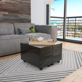 Coffee Table High Gloss Black Engineered wood Medium Ex...