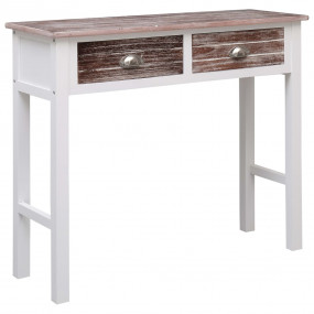 Console Table Brown and White Paulownia wood and Poplar...