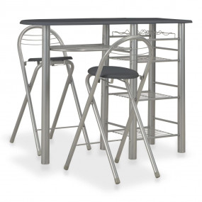 Bar Set Black Wood Standard Foldable Bar Set Rectangula...
