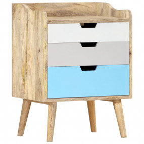 Bedside Cabinet Brown Solid Mango Wood Medium Bedside C...