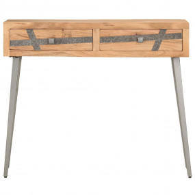 Console Table Natural wood tones with grey