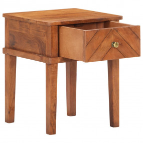 Bedside Cabinet Brown Solid Acacia Wood Standard Bedsid...