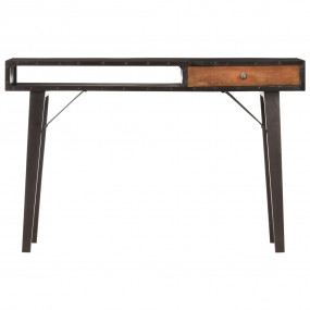 Console Table Black and brown Solid reclaimed wood, MDF
