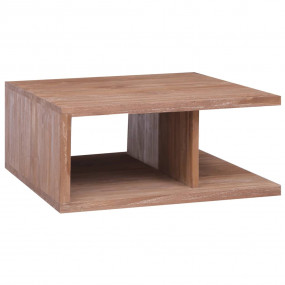Coffee Table Brown Solid Teak Wood 27.6 x 27.6 in Coffe...