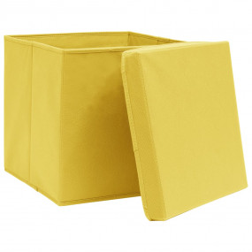 Storage Box Set of 10 Yellow Non-woven fabric (100% pol...