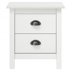 Bedside Cabinet White Solid pine wood Medium Bedside Ca...