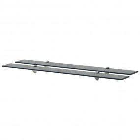 Floating Shelf Set of 2 Black Tempered safety glass, Zi...