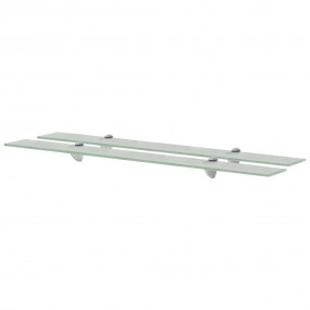 Floating Shelf Set of 2 Frosted Tempered safety glass, ...