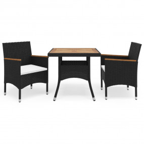 Dining Set Black and Brown