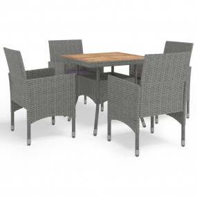 Dining Set Grey and Brown