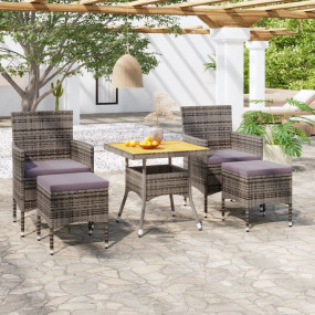 Garden Dining Set Grey