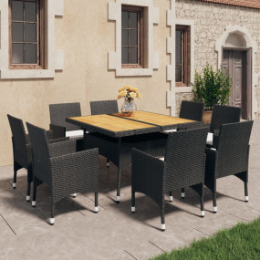 Dining Set Black and Cream