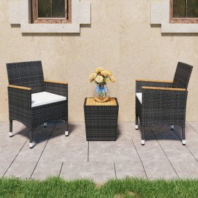 Bistro Set Black and cream white