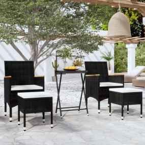 Garden Bistro Set Black, Cream
