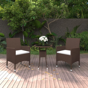 Garden Dining Set Brown, Cream White