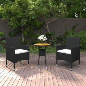 Garden Dining Set Black, Cream White