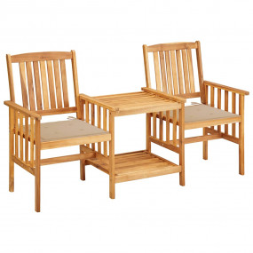 Bistro Set Natural wood Solid acacia wood Standard Dura...