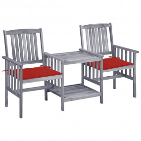 Garden Chair With Tea Table Grey
