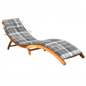 Sunlounger Natural wood Solid acacia wood Standard Fold...