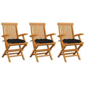 Patio Chair Set of 3 Teak
