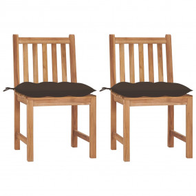 Patio Chair Set of 2 Natural Teak Solid Teak Wood Stand...
